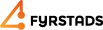 Fyrstads logo: an orange geometric triangle with circular nodes beside a bold black wordmark reading FYRSTADS.
